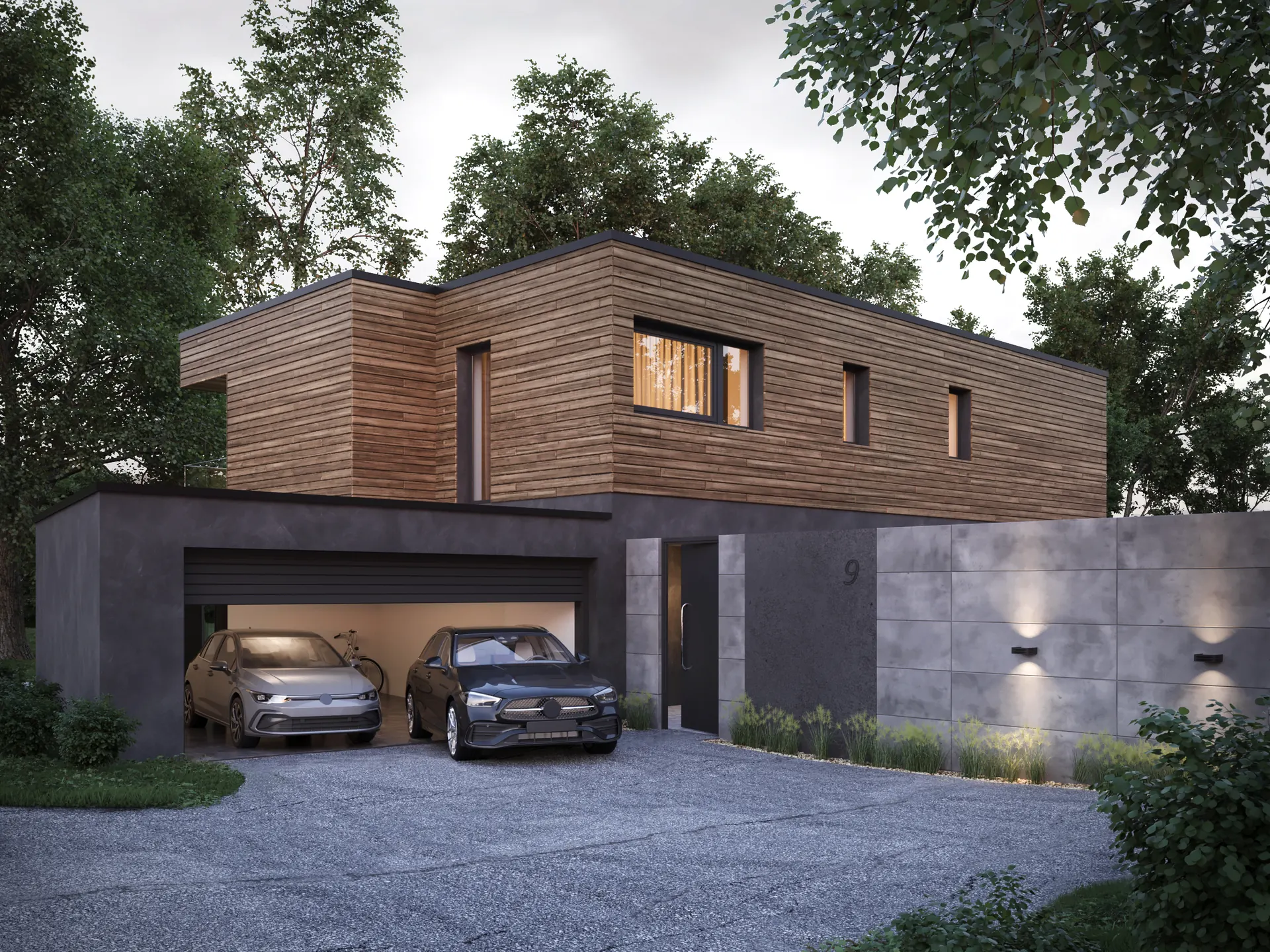 Straßenansicht mit Garage